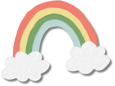 Handdrawn Painterly Cute Objects Rainbow